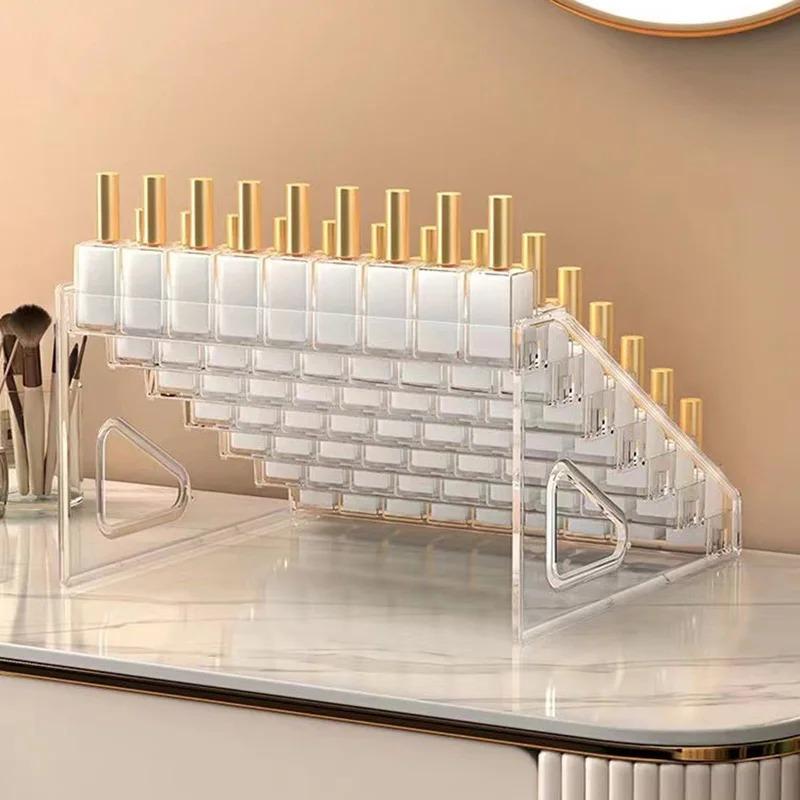 3-7 Tiers Clear Display Stand Nail Polish Cosmetic Showcase Eyeshadow Makeup Holder Lipstick Perfume Shelf Display Storage Rack