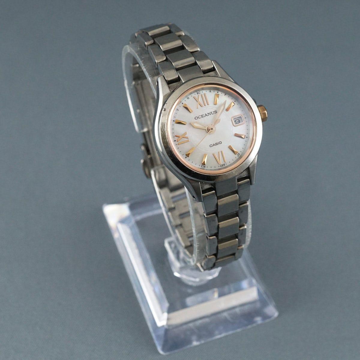 Used CASIO OCEANUS Watch USED Good Condition OCW-70 Ladies Oceanus Casio Radio Solar Analog Perfectly Working Item Used X9134