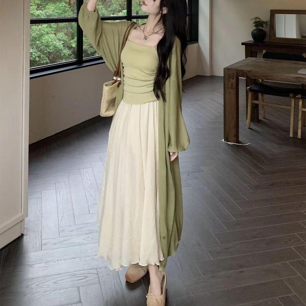 Zen-Inspired Women's Retro Spring/Summer Three-Piece Set