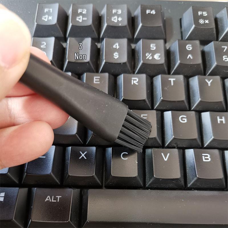 6-in-1 Black Anti-Static Keyboard Cleaning Brush Kit with Tweezers