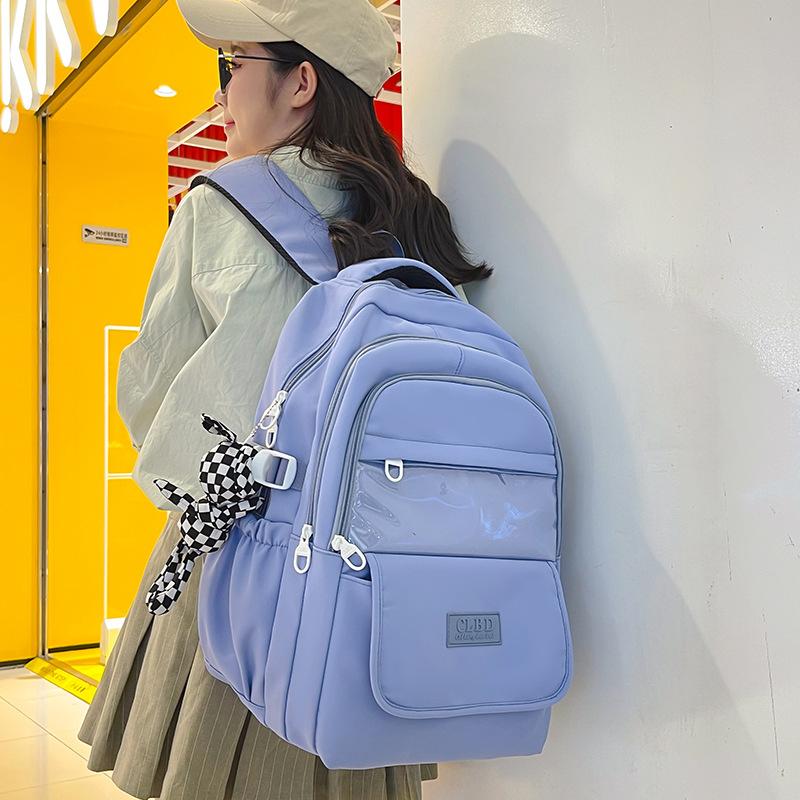 Backpack Women's New Fashion Junior High School Student Backpack Large Capacity Lightweight Casual High Value School Bag