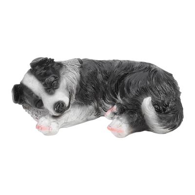 Valpestatuer Skulpturer Syntetisk harpiks Vanntett Border Collie Statue Ornament for Hage