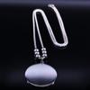 Wicca Lotus Stainless Steel Necklaces Pendants for Men Black Silver Color Moon Eye Long Chain Necklace Jewelry Colgante Hombre