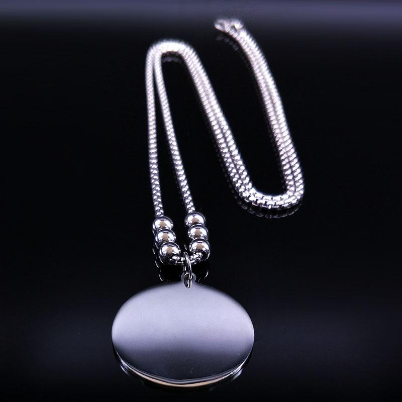 Wicca Lotus Stainless Steel Necklaces Pendants for Men Black Silver Color Moon Eye Long Chain Necklace Jewelry Colgante Hombre