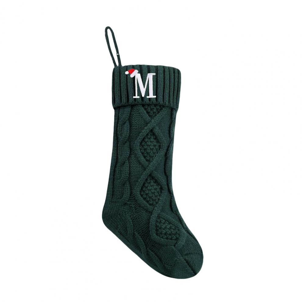 

46cm Christmas Stockings With Initials Large Embroidered Monogram Knit Christmas Stocking Family Stocking For Fireplace Decor