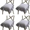 4er Pack Stuhlkissen Rüschen Stuhlkissenbezug, 100% Baumwolle Boho Überzug Geeignet für Wohnzimmer Esszimmerstuhl Kissen, Stilvolle Sitz- und Rückenkissen