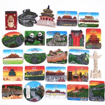 Pekingské magnety na ledničku, turistický suvenýr, Velká čínská zeď, magnetické magnety na ledničku, čínská scenérie, pryskyřičné dárky