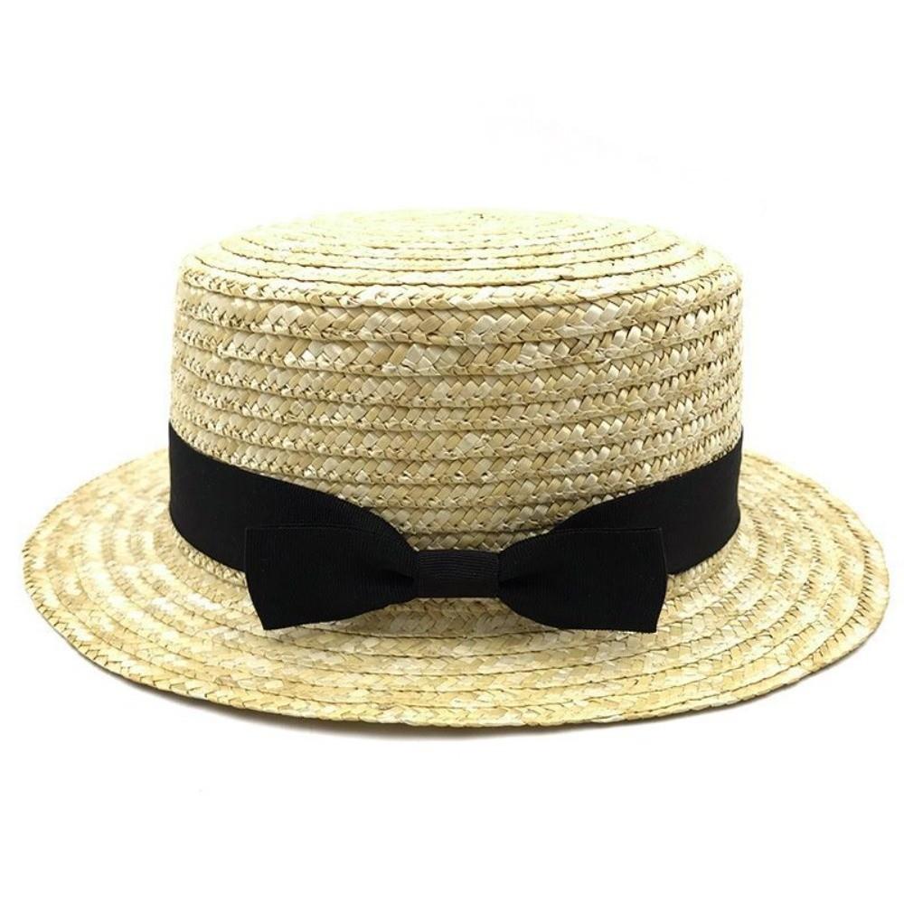 Round Large Brim Beach Straw Hat Girls Sun Hat Bowknot разноцветный