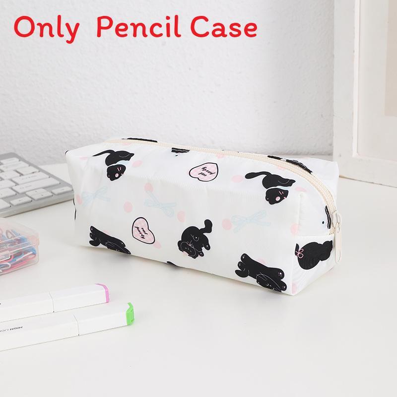 Cartoon Print Pencil Case With Large Capacity For Students And Makeup Storage