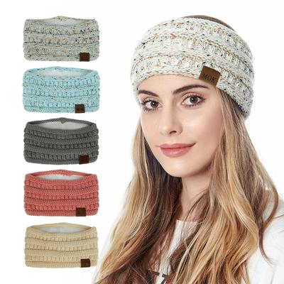 Soft Stretch Thick Fuzzy Head Wrap Ear Warmer Headbands for Women Knit Hair Band Fleece Lined