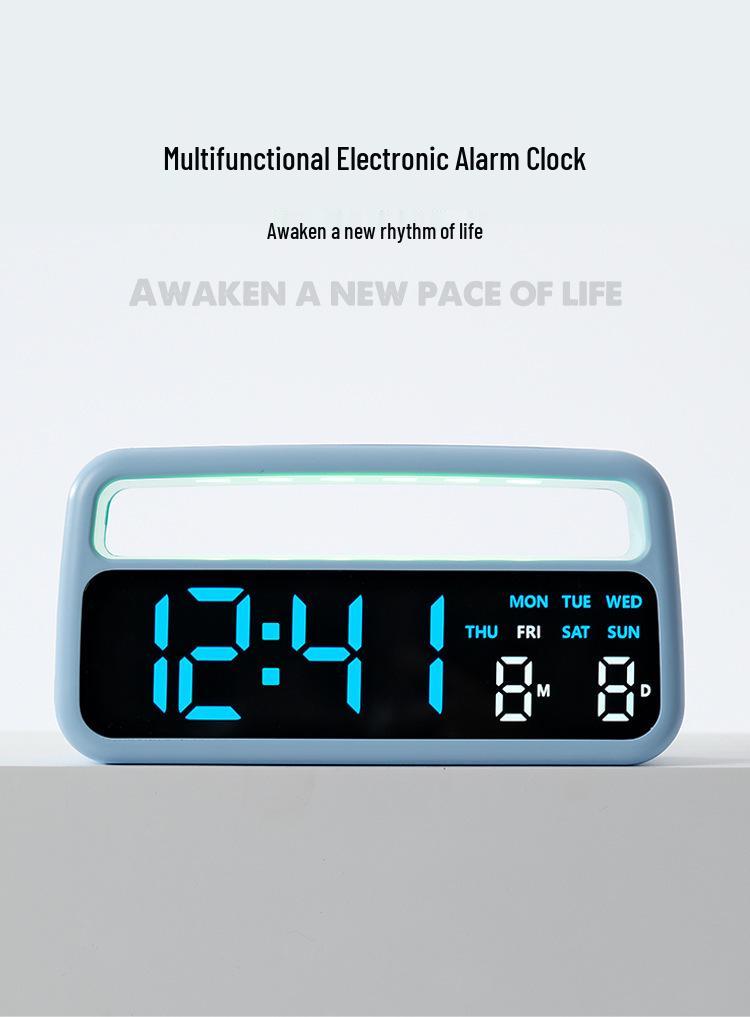 Atmosphere LED Alarm Clock Home Decor: Multifunctional Electronic Bedside Clock 5520