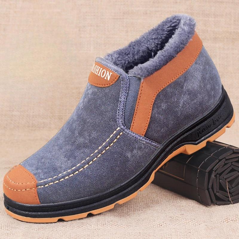 2024 Newest Men'S Snow Boots Plush Thickened Men'S Cotton Shoes Winter Fashion Shoes Comfortable And Warm Walking Boots Men'S