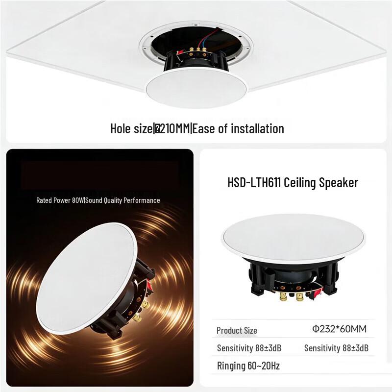 Hong Shi Dao HSD-LTH611 Fixed Resistance Ceiling Speaker (CN Version)