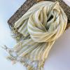 Spring/Summer Linen Yellow Striped Women's Scarf