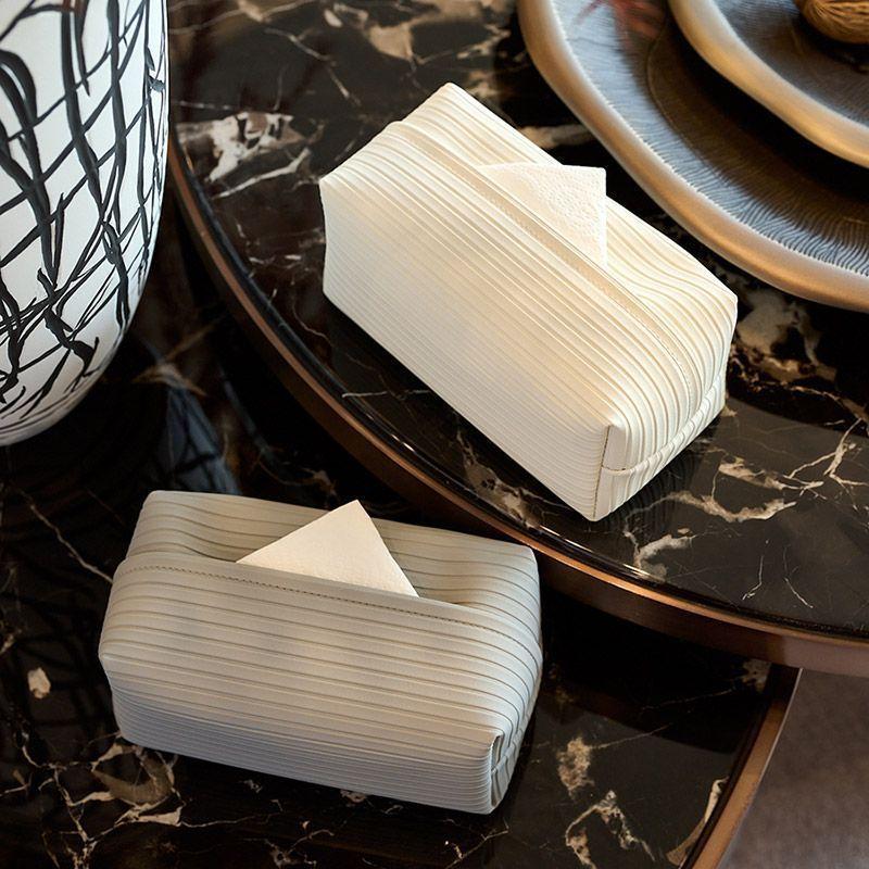 Modern Minimalist Leather Tissue Box With Design For Car And Home Use