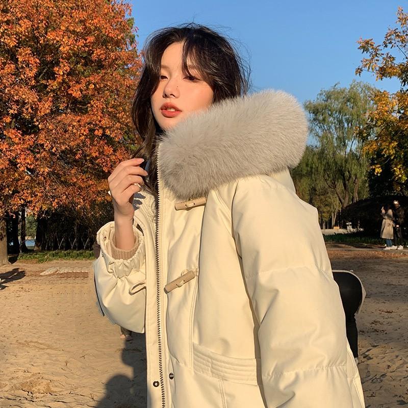 Winter down jacket women s medium and long models new knee thickened design sense explosion S