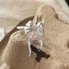 Geometric Design Tassel Bowknot Rings Finger Adjustable Sterling Silver Rings  Party Jewelry