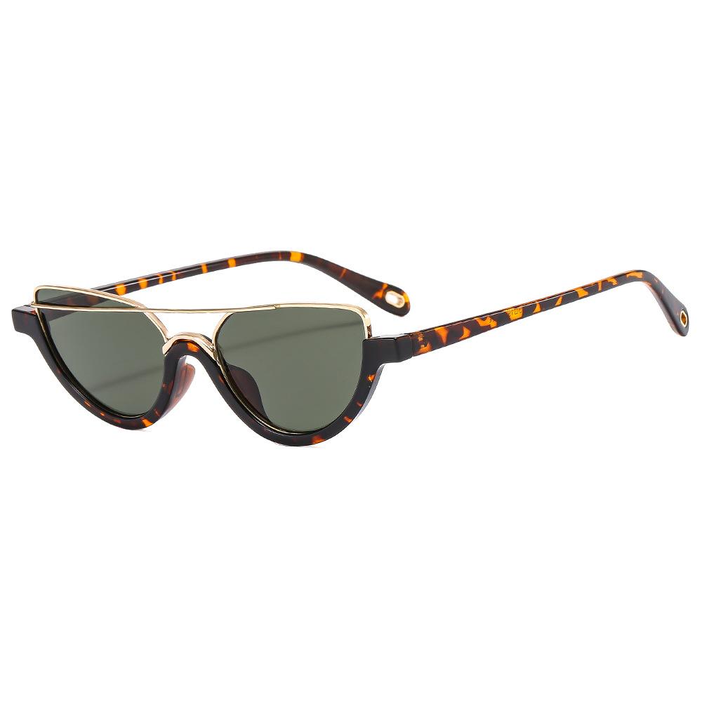 

New Half Frame Oval Sunglasses Women s Brand Designer Metal Frame Sun Glasses Men Classic Vintage Eyewear UV400 Oculos De Sol As shown in the figu
