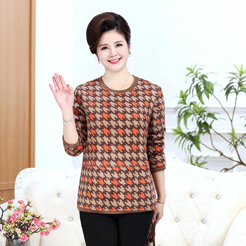 

Рубашка с длинным рукавом размера 7XL для женщин среднего и пожилого возраста - Стильный весенне-осенний топ для мам и бабушек XL оранжевый