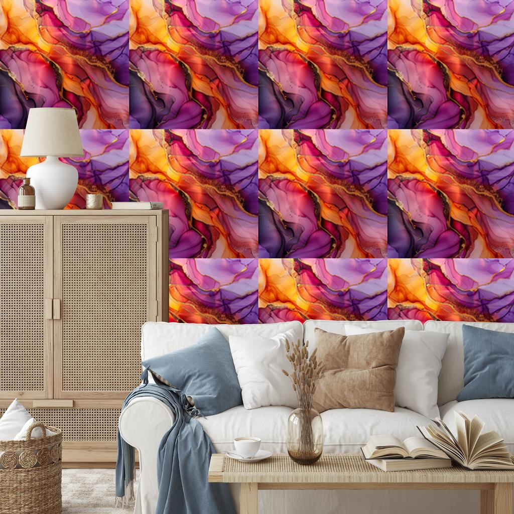Ink Violet, Red and Purple Wallpaper for Living Room and Bedroom 50x1000