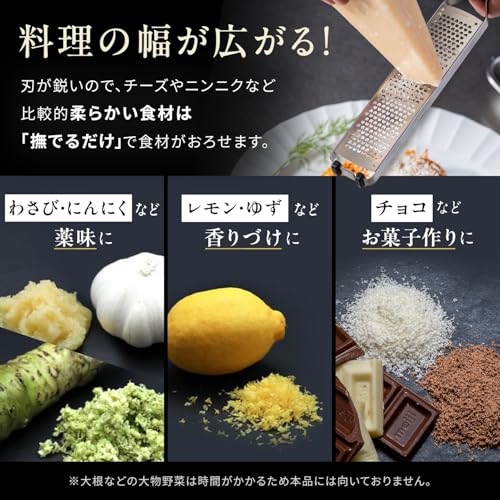 Iidaya Ever Oroshi Pro (Made in Japan/Compact/Stainless Steel) Zester Grater for Thin Slicing (Cheese/Ginger/Lemon/Garlic) Professional Stick Grater