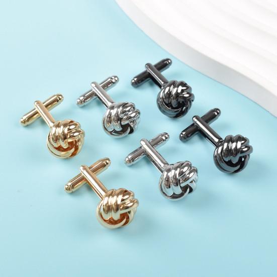 1 Pair Cufflinks Polished Smooth Surface Twist Shape Men Suit Shirt Cufflinks Tuxedo Shirt Accessories Business Evening Party Wear