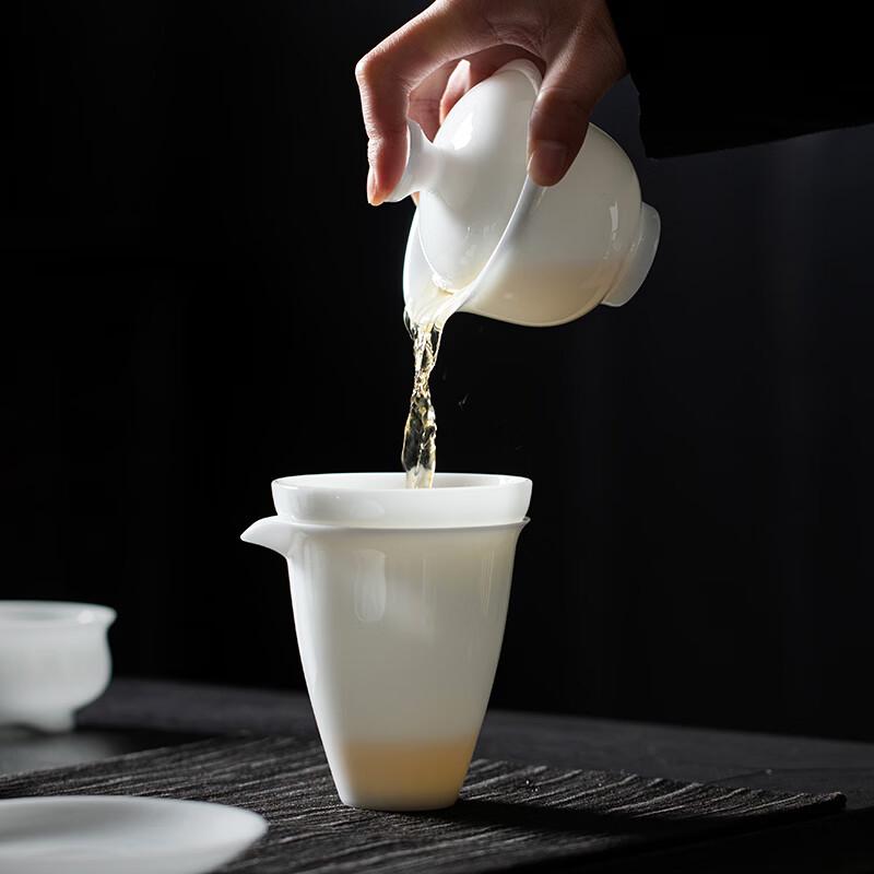 Tuopai 10-Piece Glossy Ice Snow White Ceramic Tea Set