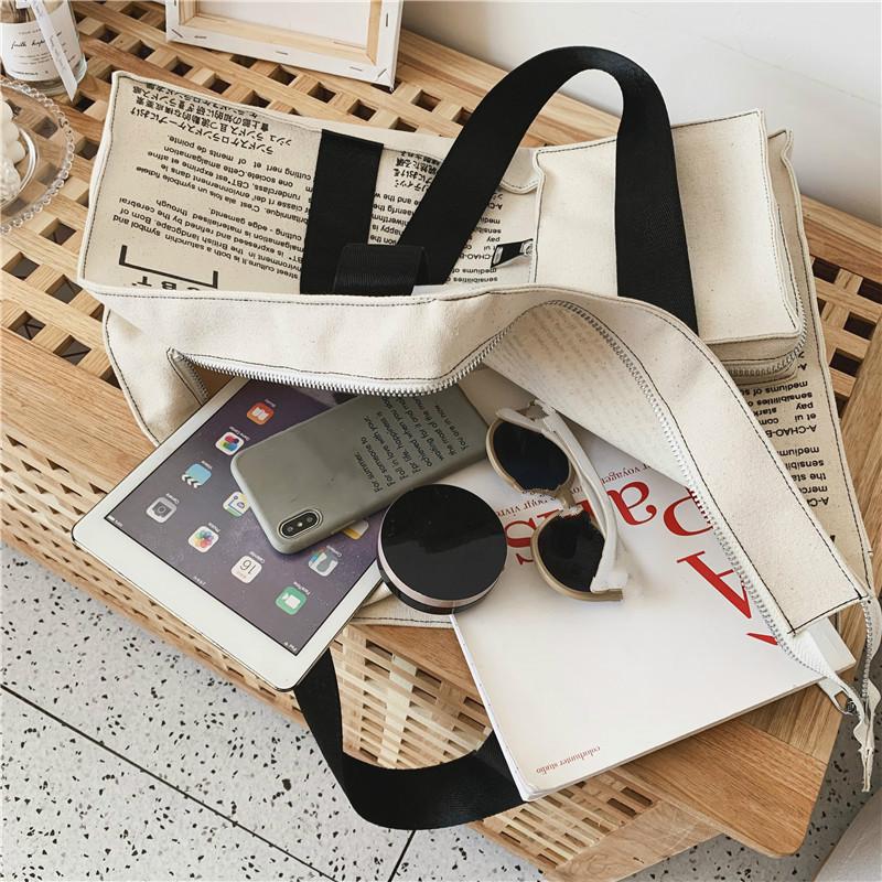 Large Capacity Tooling Canvas Shoulder Bag Men and Girls Hip-hop Bag Handbag Women