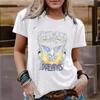 Women's Round-neck Short-sleeved Casual and Fashionable T-shirt with Pigeon Pattern