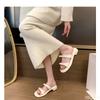 Fashion 2025 New Summer Outerwear Fashion Open Toed Women's Outdoor Slippers Butterfly Knot Women's Casual Beach Vacation Flat Shoes