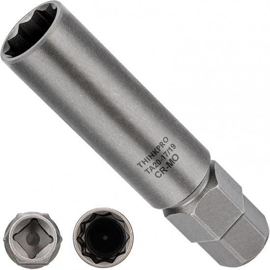 10 Spline Lug Nut Socket,Replacement For Ta20 17/19 10 Spline Lug Nut Key,Dual Drive 10 Point Wheel Lock Key,Compatible With Bimecc 10 Point Socket. Ta20-17/19