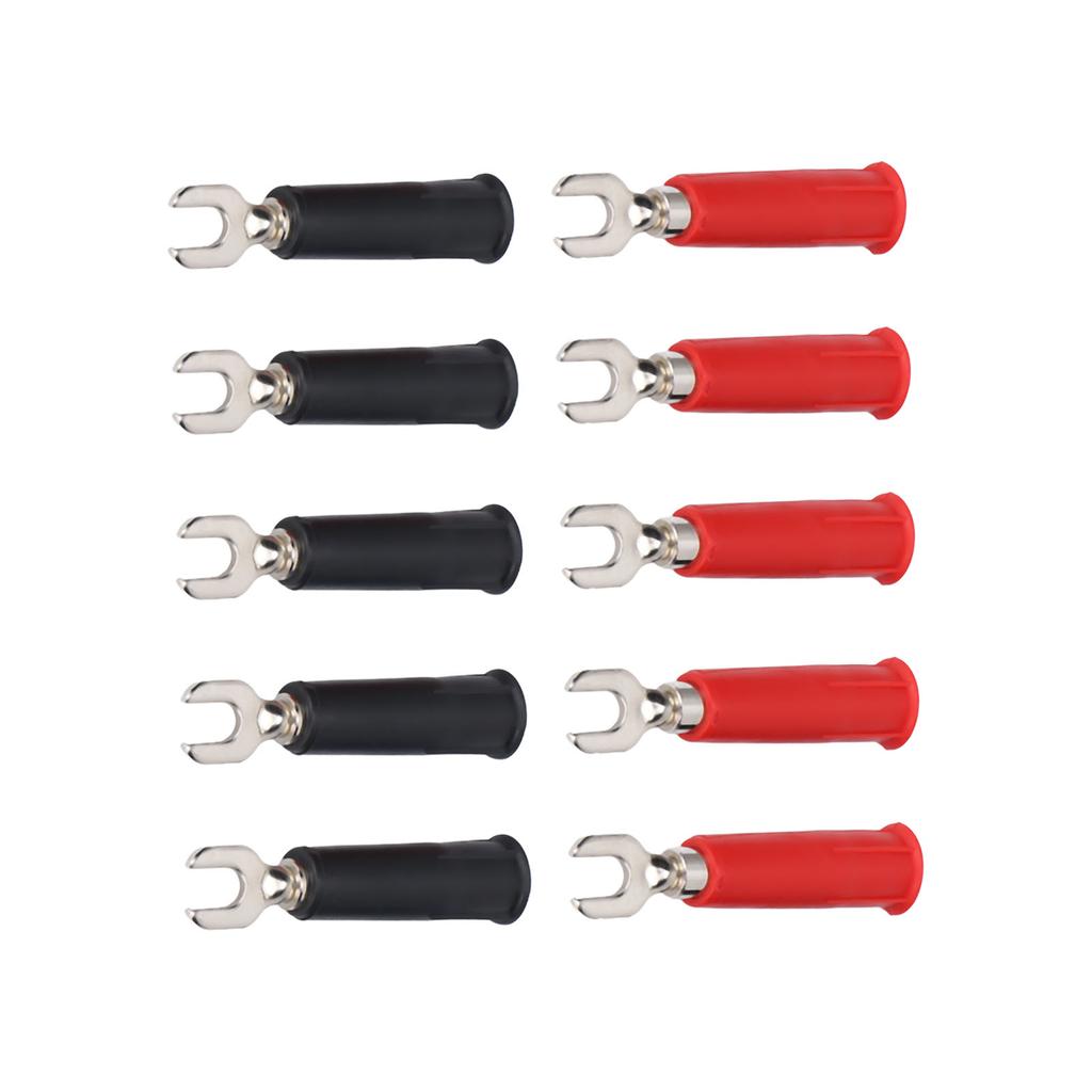 10Pcs 4mm U Y Type Electrical Crimp Terminals Insulated Fork Spade Wire Connectors for Banana Plug Multimeter