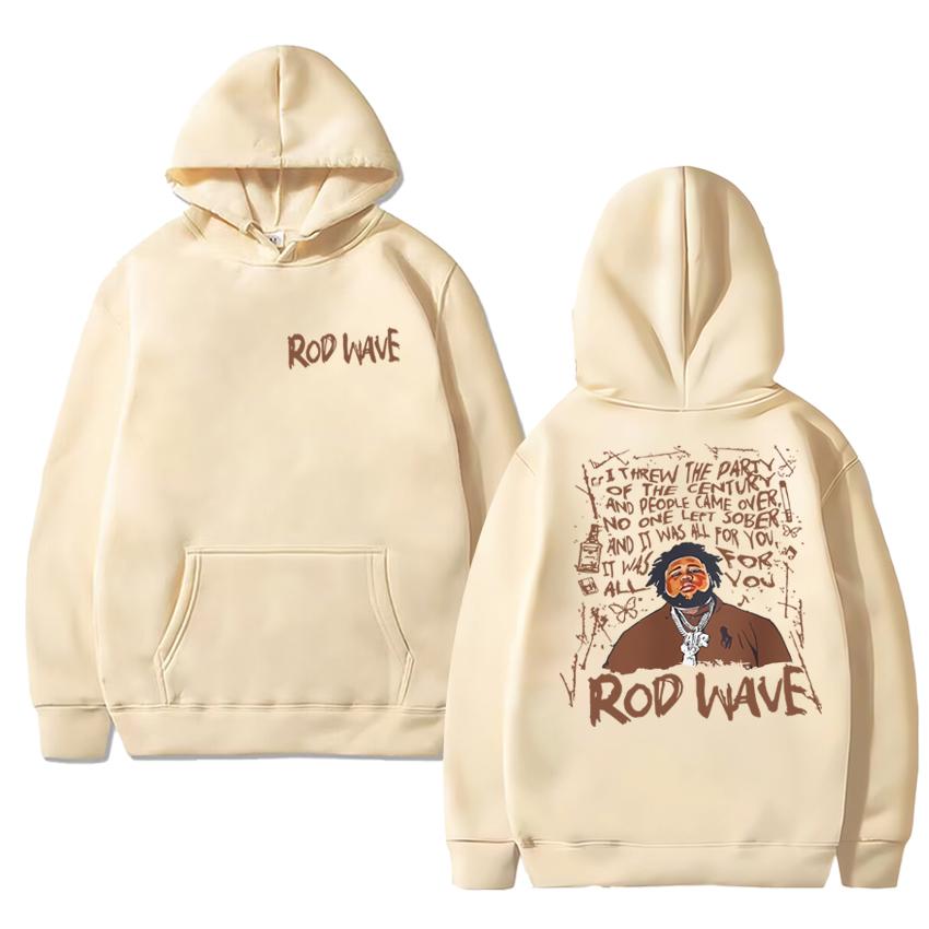Hot Rapper Rod Wave Punk Double Sided printed Hoodies Men women vintage hip hop streetwear pullovers Unisex Fleece Sweatshirt