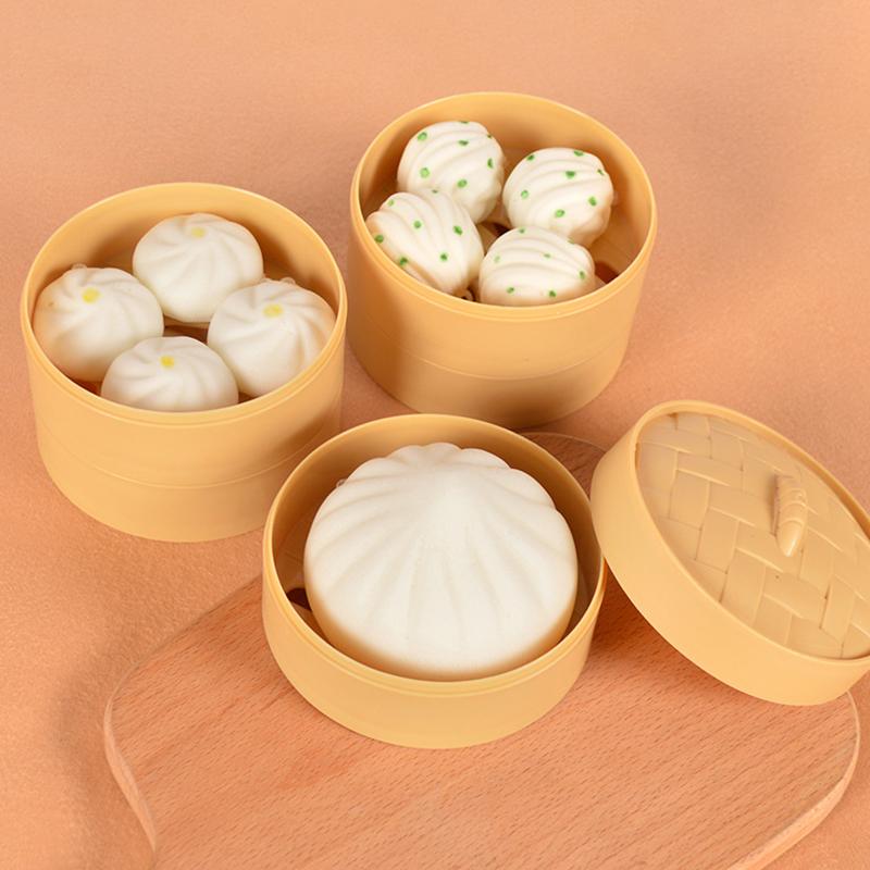 Simulation Steamed Stuffed Bun Stress Relief Toy Soft Squeeze Sensory Toy
