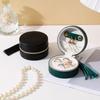Solid Colored Jewelry Storage Box Round Necklace Ring Case Simple Earring Organizer  Girls