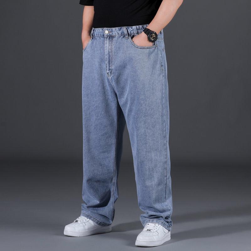 Herrenhosen Übergröße Jeans Herren Streetwear Große Größen Baumwolle Lockere Jeanshosen Lässige Cargohosen Atmungsaktive Große Dicke Hosen