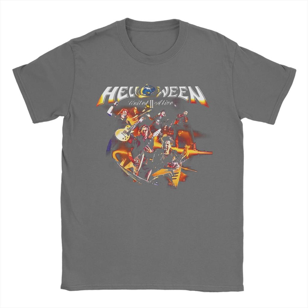 Novelty Heavy Metal Helloween Band T-Shirt Men Crew Neck Cotton T Shirt German Power Rock Short Sleeve Tees Unique Merchandise