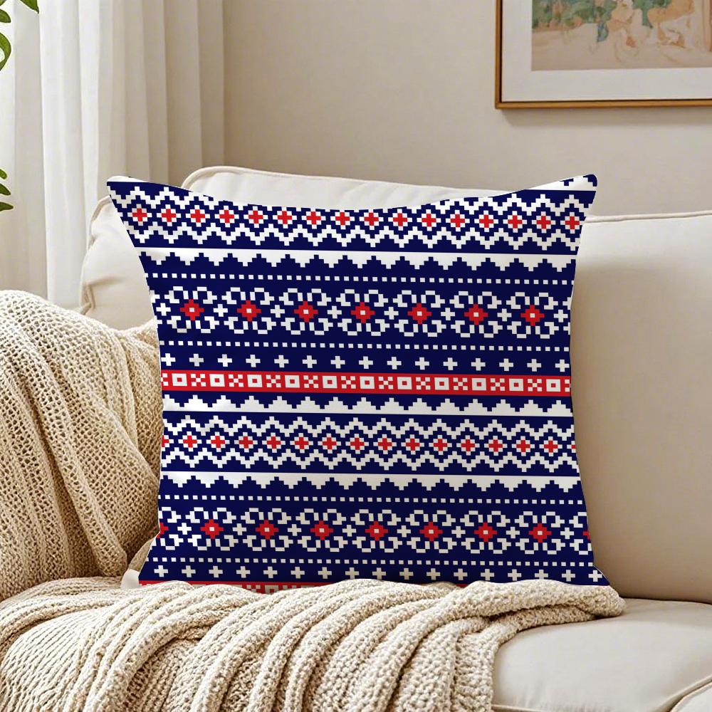 Klassische Strick-Britisches Muster FFair Isle Kissenbezug Kissenhülle Staubmilbenfrei Wohnzimmer Sofa Dekor Kissen Raum