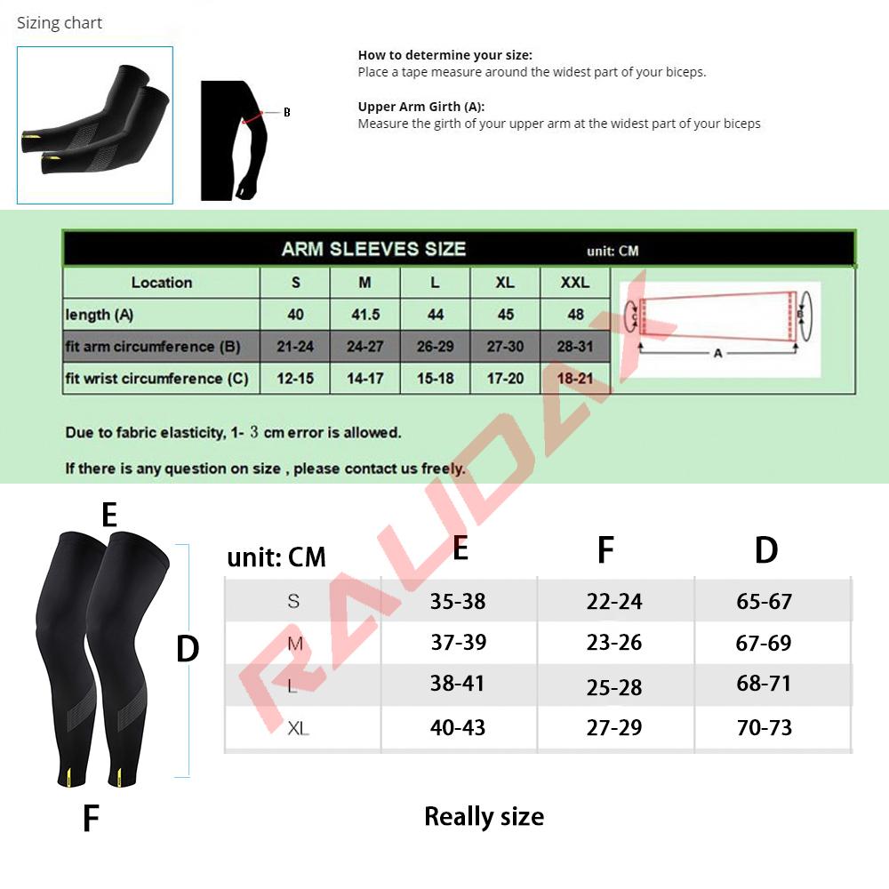 2025 Raudax Arm Leg Warmers Black Winter Thermal Fellce Cycling Arm Warmer MTB Bicycle Running Racing MTB Bike Leg Sleeve