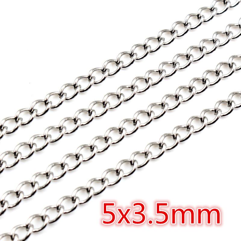 5 Meters/Lot Never Fade Stainless Steel Multi Styles Necklace Chains For DIY Jewelry Making Findings Accessories Handmade