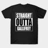 Men Black Print T-shirt Straight Outta Gallifrey No-Cut Transfer Paper Print Cotton Tshirt