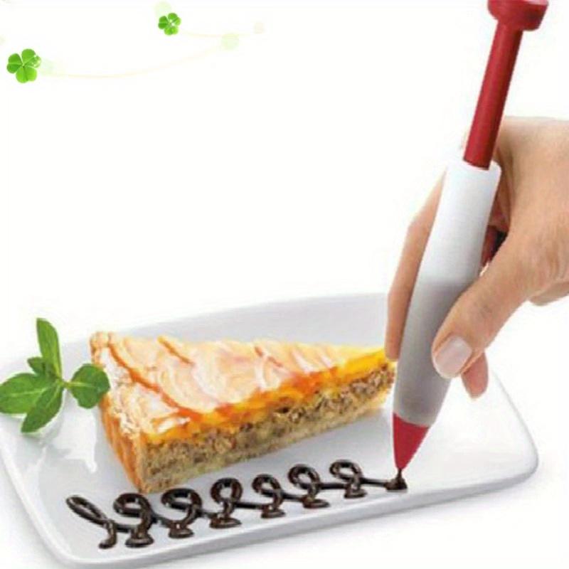 

1pc Silicone Frosted Tube Pen, Non Electric Writing Tool for Food Decoration with Pastry Nozzle, Kitchen Accessory Baking Tray