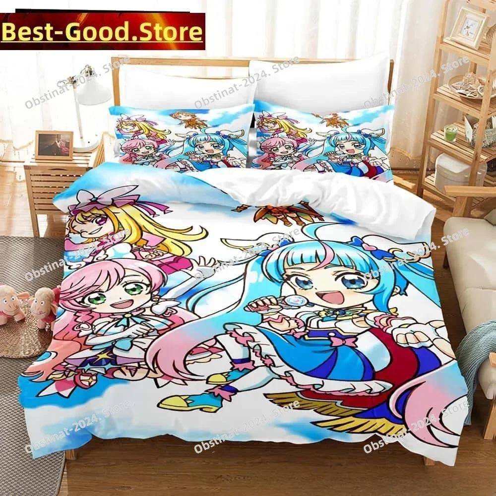 3D Kawaii Anime Hirogaru Sky! Pretty Cure Printed Bed Set Duvet Cover Pillowcase Bedding Set Linen Sheet Quilt Cover Full Size