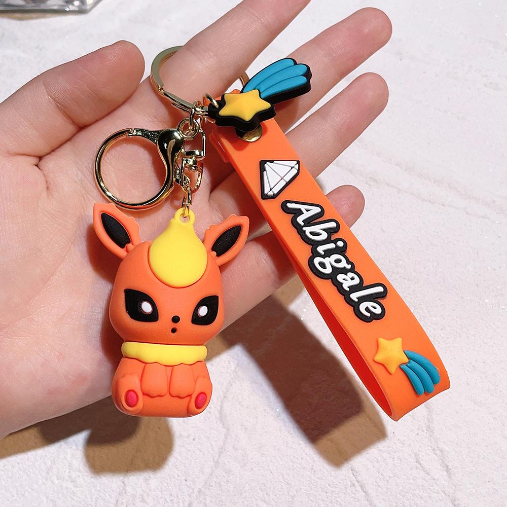Cute Pokemon Anime Eeveelution Keychain Toy Eevee Leafeon Sylveon Flareon Umbreon Vaporeon Espeon Glaceon Jolteon Birthday Gifts