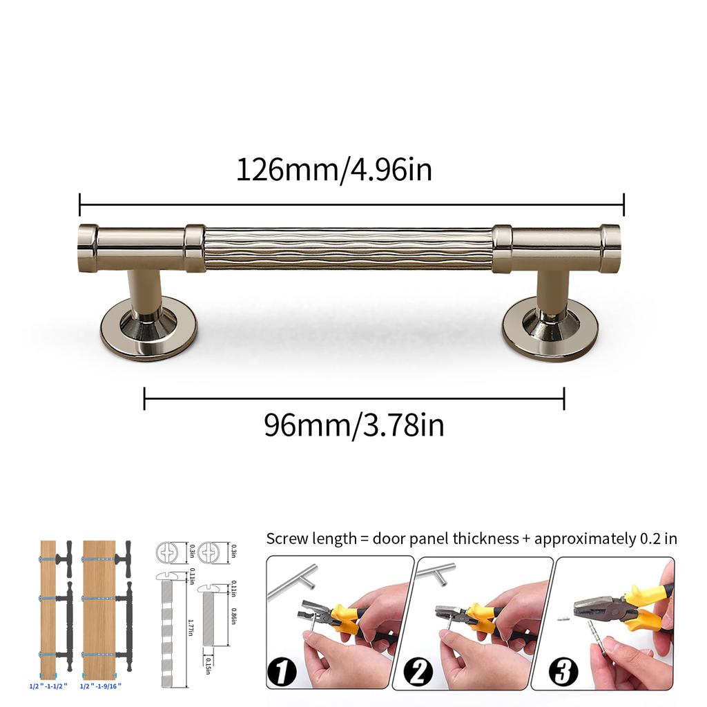 Modern Minimalist Zinc Alloy Gold and Sliver Cabinet Doors Handles Luxury Furniture Cabinet Drawers Knob Wardrobes Pull