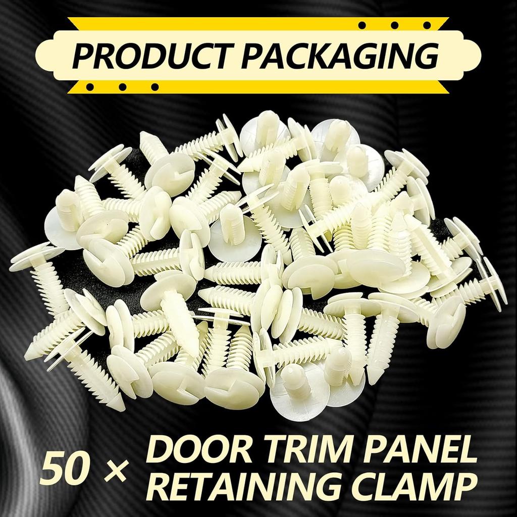 50 Pieces Door Trim Panel Retainer Clips Compatible with GMC Yukon Chevy Blazer Silverado Nylon Push-in Rivet Fasteners for Trim Molding GM 363137