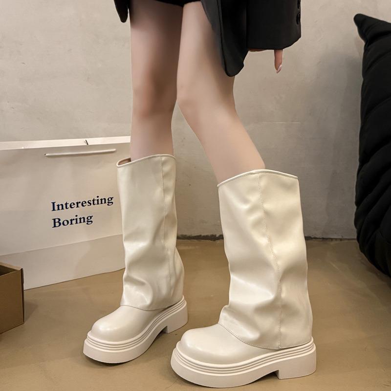 Fashion retro thick heel platform Martin boots women's summer versatile new trouser boots short boots