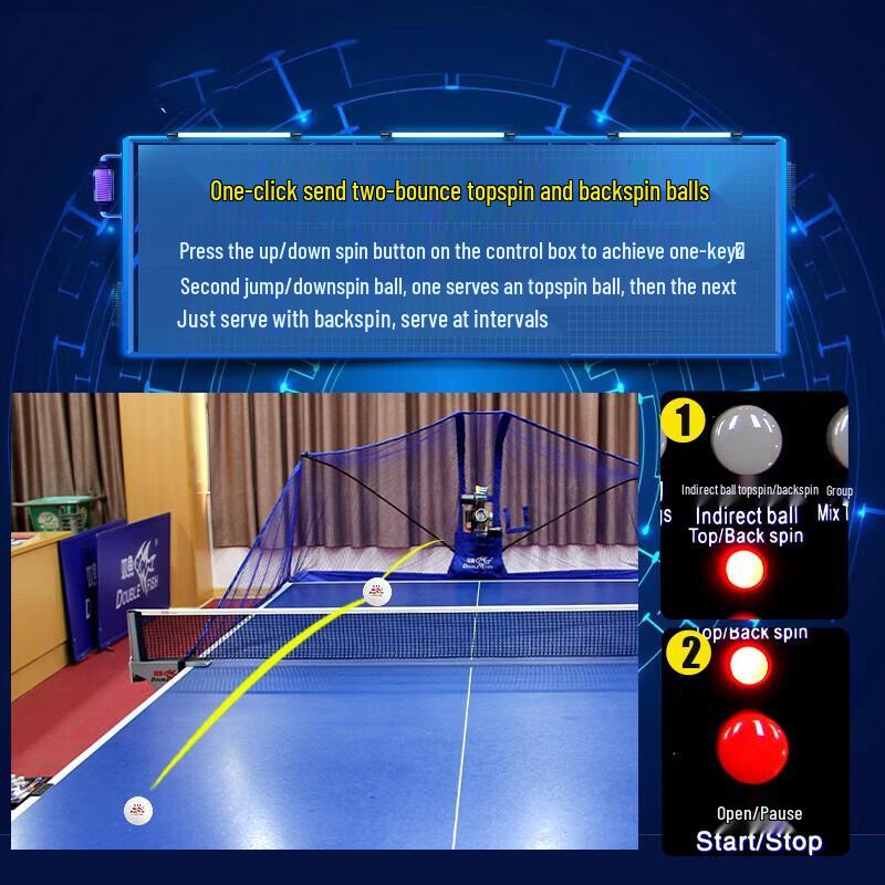 Double Fish Automatic Table Tennis Serving Machine
