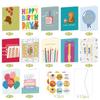 Birthday Theme Cake Candle Balloon Pattern Greeting Card Envelope Stickers Set