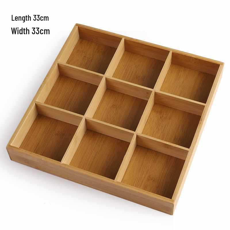 Wooden Multi-Compartment Tea Tray & Snack Plate